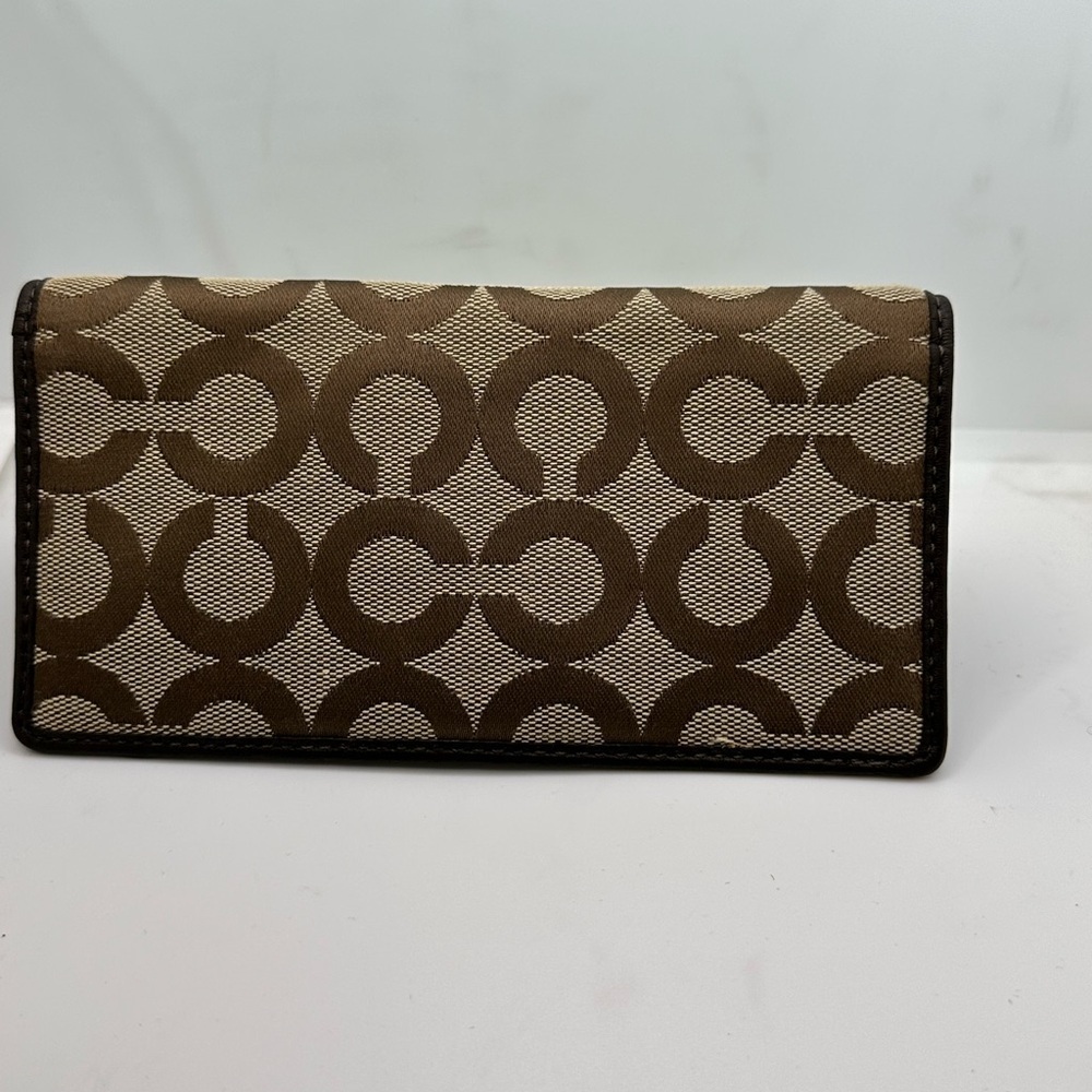 Coach Brown and Tan checkbook Wallet